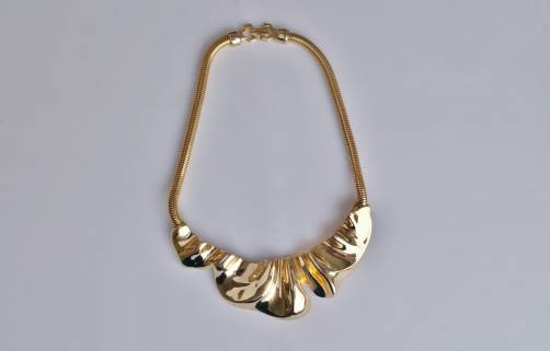 Hattie Carnegie necklace gold plated gilt, 1970`s ca, American